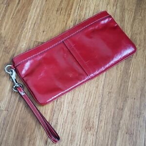 Coach Red Leather Wristlet Clutch